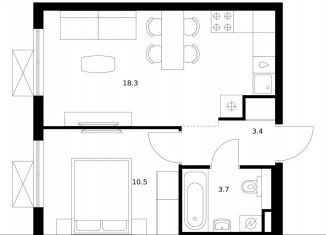 Продам 1-комнатную квартиру, 35.9 м2, Москва, район Текстильщики