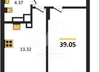 Продам 1-ком. квартиру, 39.1 м2, Калининград, Московский район, Батальная улица, 65Б