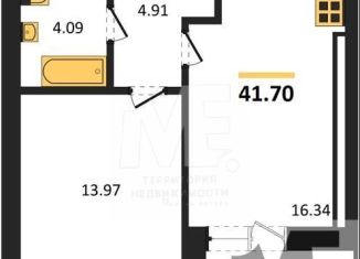 Продам 1-ком. квартиру, 41.7 м2, Калининград