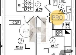 1-ком. квартира на продажу, 34.3 м2, Калининград