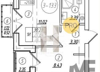 Продается 1-ком. квартира, 27.8 м2, Калининград, Московский район