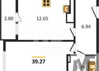 Однокомнатная квартира на продажу, 39.3 м2, Калининград, Московский район, Интернациональная улица, 14