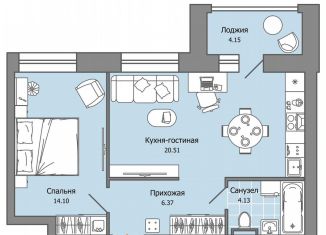 2-ком. квартира на продажу, 47 м2, село Первомайский