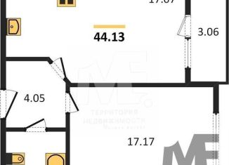 1-ком. квартира на продажу, 44.1 м2, Калининград, Московский район, Интернациональная улица, 16