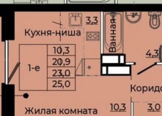 Продается квартира студия, 25 м2, деревня Кондратово