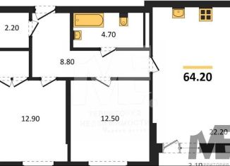 Продам двухкомнатную квартиру, 64.2 м2, Калининград, Орудийная улица, 13