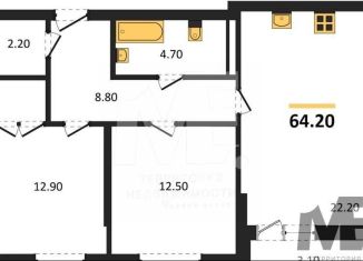 Продам 2-комнатную квартиру, 64.2 м2, Калининград, Орудийная улица, 13