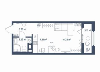 Продажа квартиры студии, 29.3 м2, Санкт-Петербург, муниципальный округ Московская Застава