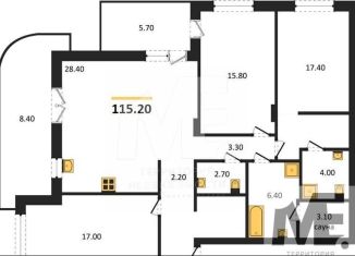 Продаю трехкомнатную квартиру, 115.2 м2, Калининградская область