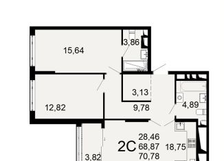 Продам 2-комнатную квартиру, 70.8 м2, Рязань, Льговская улица, 8