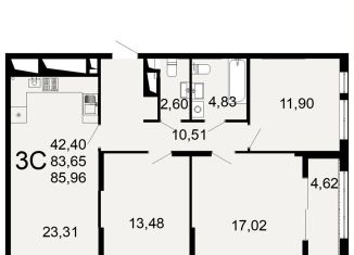 3-ком. квартира на продажу, 86 м2, Рязань, Льговская улица, 8