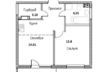 1-ком. квартира на продажу, 40.1 м2, Санкт-Петербург, улица Дыбенко, 8к1, улица Дыбенко