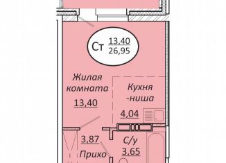 Продам квартиру студию, 27 м2, Новосибирская область