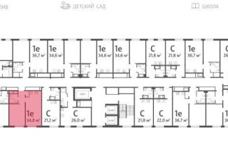 1-комнатная квартира на продажу, 34.8 м2, Санкт-Петербург, муниципальный округ Юго-Запад