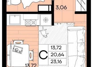 Продаю квартиру студию, 23.2 м2, Краснодарский край