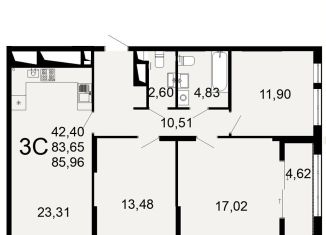 Продам 3-ком. квартиру, 86 м2, Рязань, Льговская улица, 8, Октябрьский район