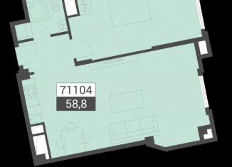 2-ком. квартира на продажу, 58.8 м2, село Эстосадок, набережная Времена Года, 3