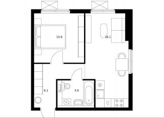 Продаю 1-ком. квартиру, 36.6 м2, Щербинка