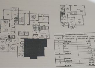 Трехкомнатная квартира на продажу, 87.2 м2, село Мирное, улица Крымской Весны, 13к2