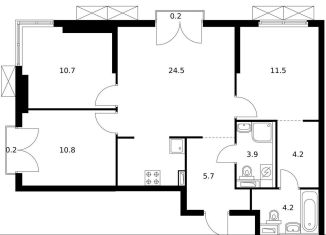 Продам трехкомнатную квартиру, 75.9 м2, Москва, жилой комплекс Холланд Парк, к8, район Покровское-Стрешнево