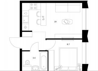 Продажа 1-ком. квартиры, 31.1 м2, Москва, САО