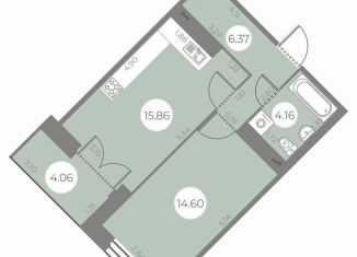 1-ком. квартира на продажу, 43 м2, Санкт-Петербург, ЖК Огни Залива, улица Маршала Захарова, 8