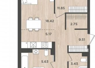 4-ком. квартира на продажу, 84.2 м2, Пермь, улица Космонавта Леонова, 41/1