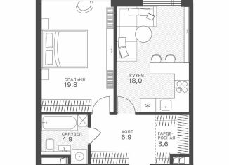 Продается 1-комнатная квартира, 53.2 м2, Москва, метро Крылатское