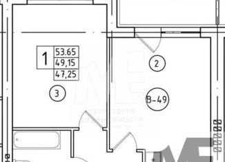 Продается однокомнатная квартира, 49.2 м2, посёлок городского типа Янтарный