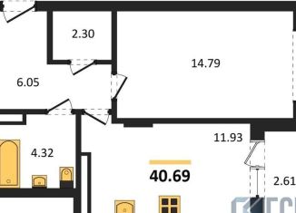 1-ком. квартира на продажу, 40.7 м2, Орёл, Покровская улица, 19