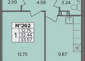 Продается однокомнатная квартира, 33.6 м2, деревня Новое Девяткино, Лесная улица, 19