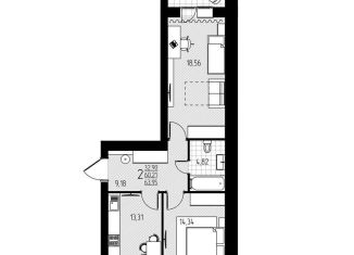 Продается 2-ком. квартира, 64 м2, Энгельс