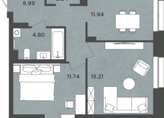 Продам 2-ком. квартиру, 56.1 м2, Пермь, Индустриальный район, улица Космонавта Леонова, 41/1