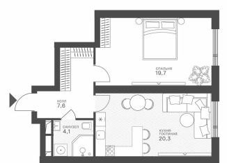 Продам однокомнатную квартиру, 51.7 м2, Москва, метро Крылатское