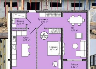 Продам 2-ком. квартиру, 63 м2, Дагестан, проспект Насрутдинова, 162