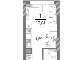 Продам 1-ком. квартиру, 17.8 м2, Рязань