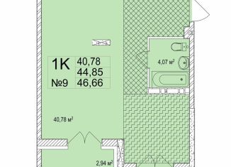 Продам 1-ком. квартиру, 46.7 м2, Нижний Новгород, Малая Ямская улица, 22, Нижегородский район