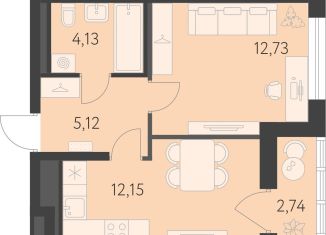 Продам 1-ком. квартиру, 35.5 м2, Екатеринбург, улица Академика Парина, 27, метро Чкаловская