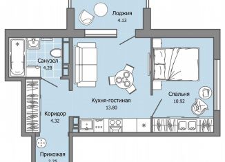 Двухкомнатная квартира на продажу, 38 м2, Ульяновская область, жилой комплекс Город Новаторов, 2