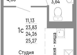 Продам 1-ком. квартиру, 24.3 м2, Челябинск, Советский район, Нефтебазовая улица, 1к2