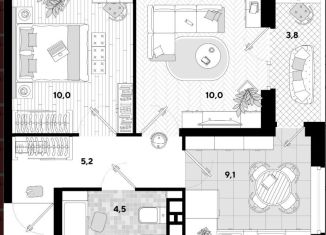 2-ком. квартира на продажу, 40 м2, Краснодар, улица Западный Обход, 57к1