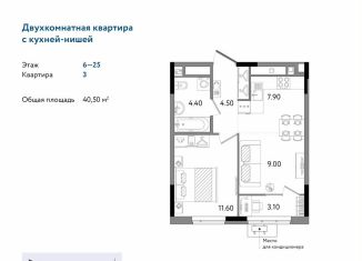 2-комнатная квартира на продажу, 40.5 м2, Ижевск