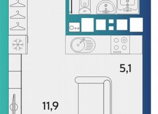 Продаю однокомнатную квартиру, 27 м2, Ижевск, Устиновский район, улица Архитектора П.П. Берша, 44