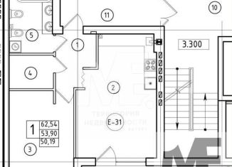 Продажа 1-комнатной квартиры, 53.9 м2, посёлок городского типа Янтарный