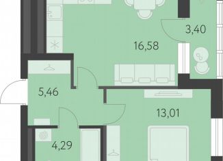 Продам 1-комнатную квартиру, 41 м2, Екатеринбург, улица Академика Парина, 27, метро Чкаловская