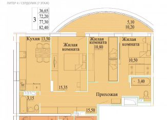 Продажа 3-комнатной квартиры, 82.4 м2, Иваново, микрорайон Самоцветы, 4