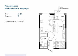 Продаю однокомнатную квартиру, 35.8 м2, Удмуртия