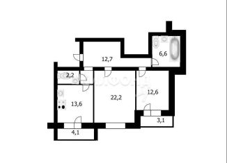 Продажа двухкомнатной квартиры, 77 м2, Новосибирск, Разъездная улица, 10, Советский район