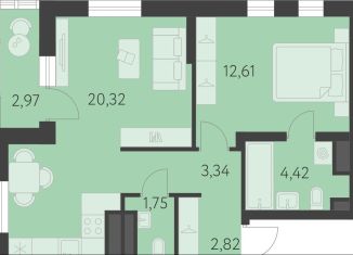 Однокомнатная квартира на продажу, 46.7 м2, Екатеринбург, улица Академика Парина, 27