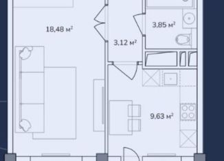 1-комнатная квартира на продажу, 38.6 м2, Карачаево-Черкесия